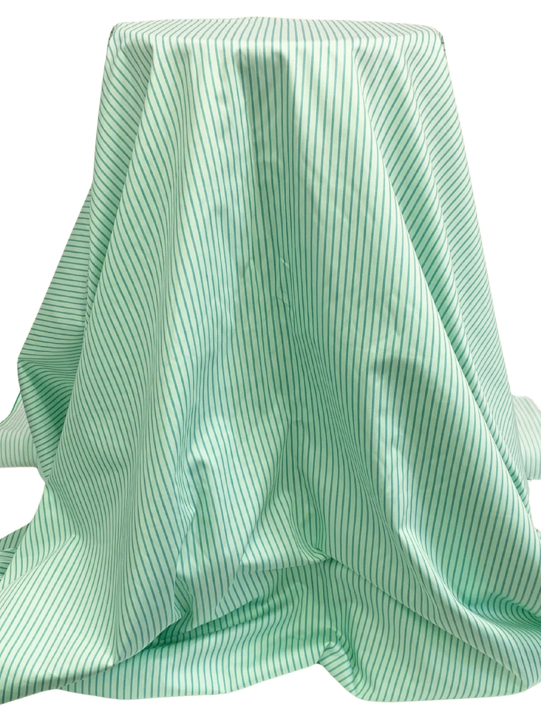Soft Tea Green/Pine 100% Cotton Vertical Stripe Weave Shirting 60W