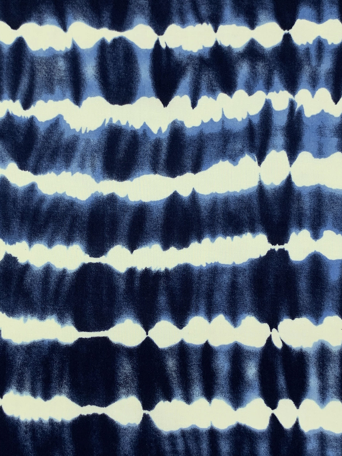 Navy/Cream/Cyan Azure 100% Rayon Abstract Streaks Print Challis 54W