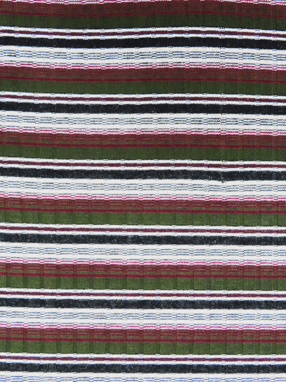 Olive/Cream White/Dark Red/Multi Polyester/Lycra Wide Rib Knit - Michael Stars - 58W