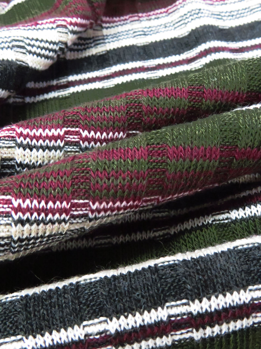 Olive/Cream White/Dark Red/Multi Polyester/Lycra Wide Rib Knit - Michael Stars - 58W
