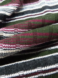 Olive/Cream White/Dark Red/Multi Polyester/Lycra Wide Rib Knit - Michael Stars - 58W