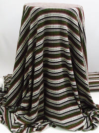 Olive/Cream White/Dark Red/Multi Polyester/Lycra Wide Rib Knit - Michael Stars - 58W