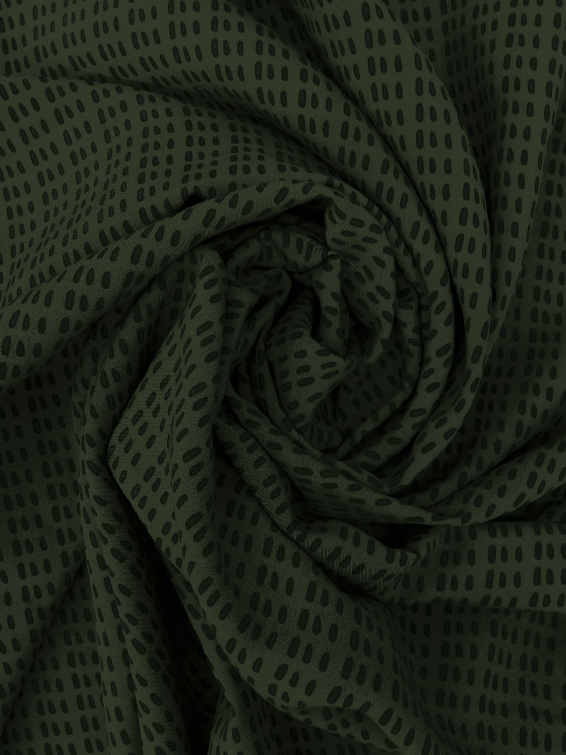 Ripe Olive Green/Black 100% Rayon Abstract Print Challis - Michael Stars - 55W