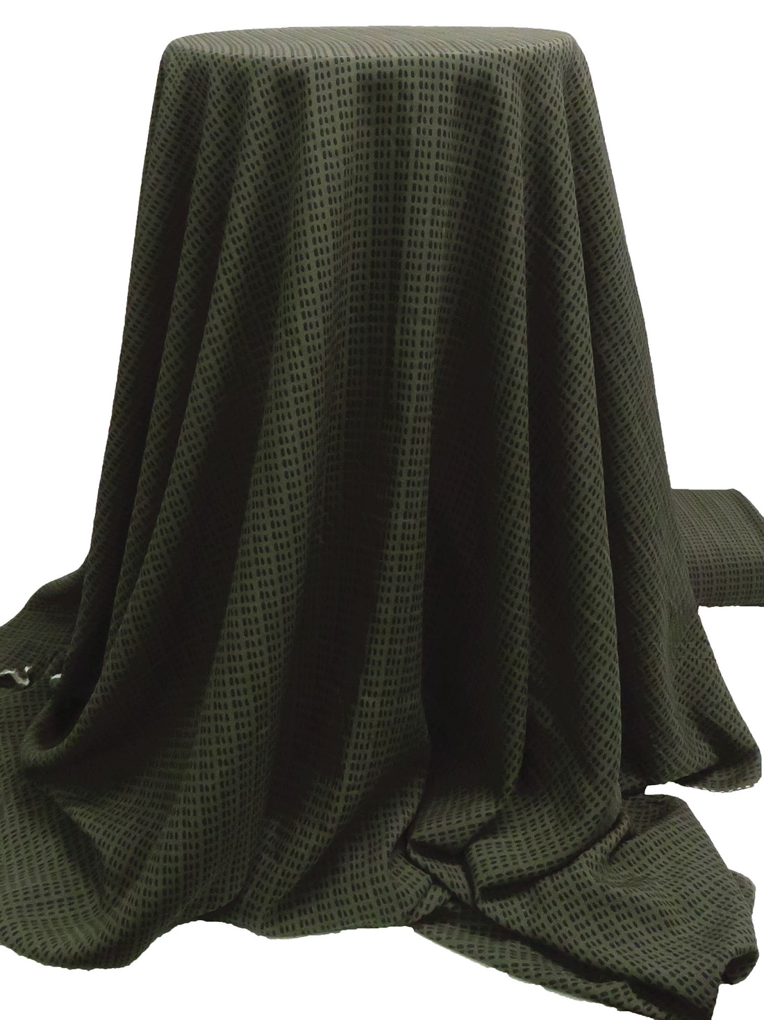 Ripe Olive Green/Black 100% Rayon Abstract Print Challis - Michael Stars - 55W