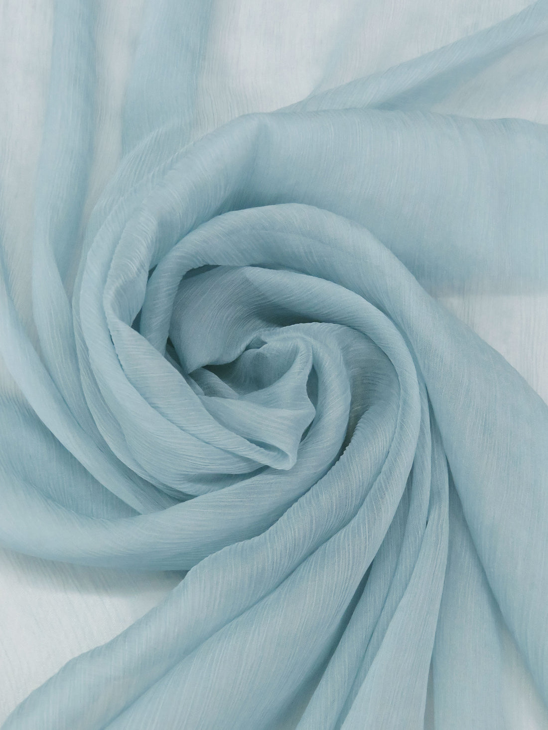 Dusty Sky Blue 100% Silk Crinkle Chiffon 41W