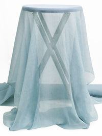 Dusty Sky Blue 100% Silk Crinkle Chiffon 41W