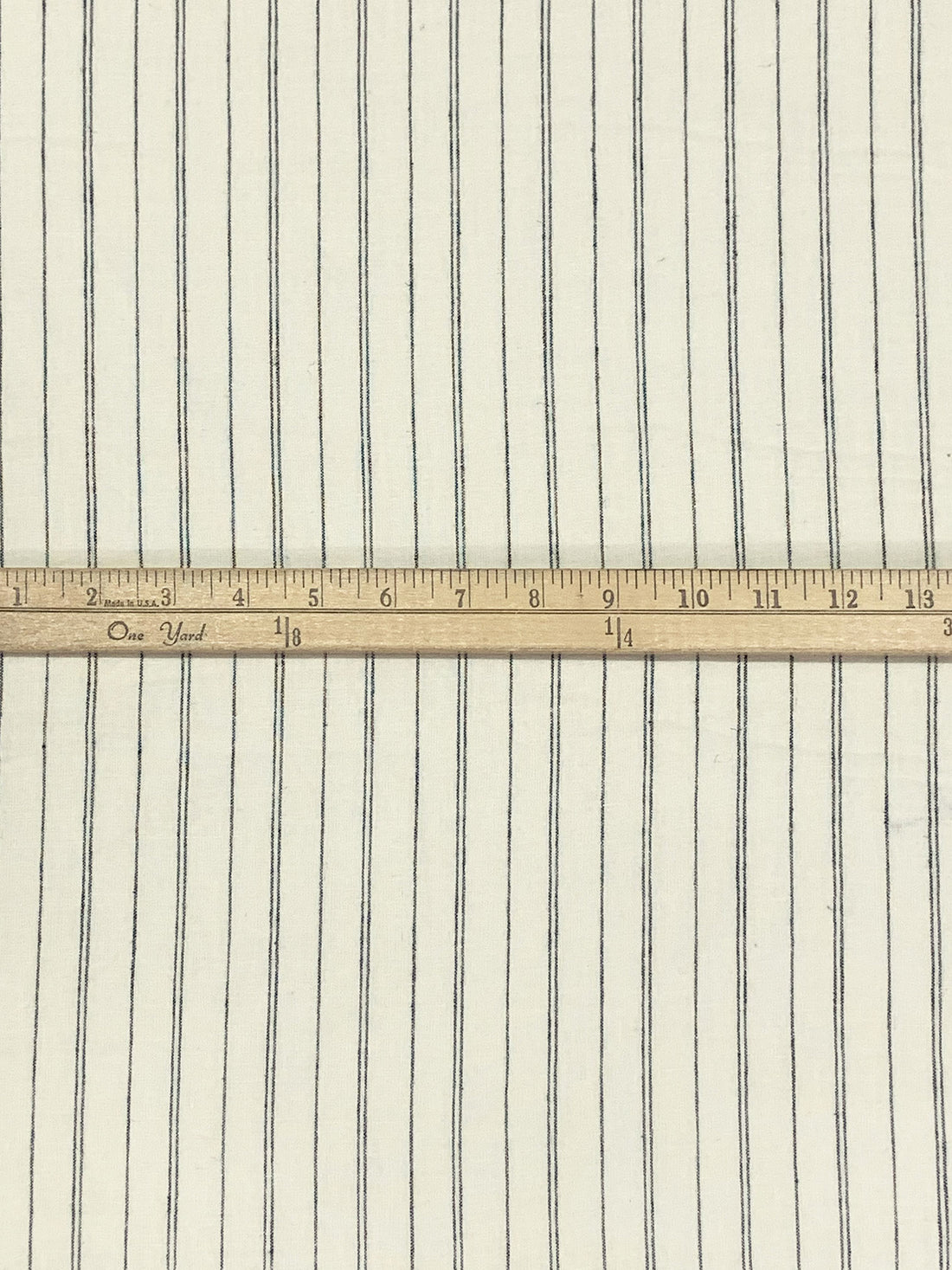 Pale Cream Hemp/Organic Cotton Vertical Stripe Shirt Weight Woven 56W
