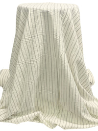 Pale Cream Hemp/Organic Cotton Vertical Stripe Shirt Weight Woven 56W