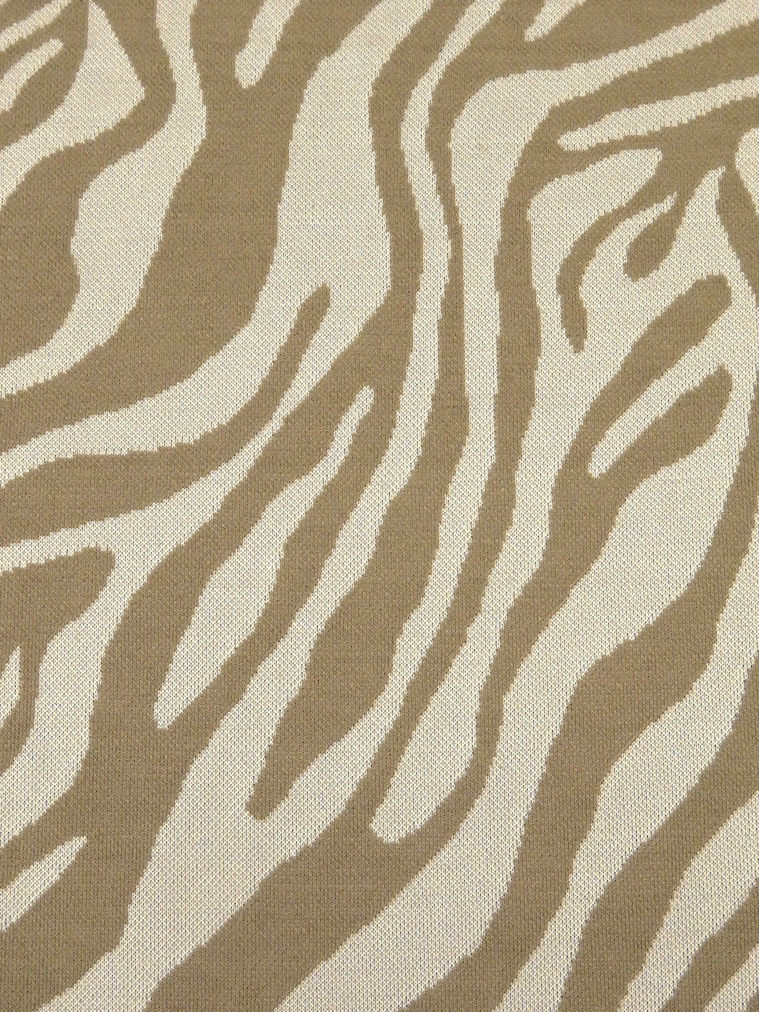 Creamy Tan/Sand Dune 100% Polyester Zebra Weave Jacquard Double Knit 58W