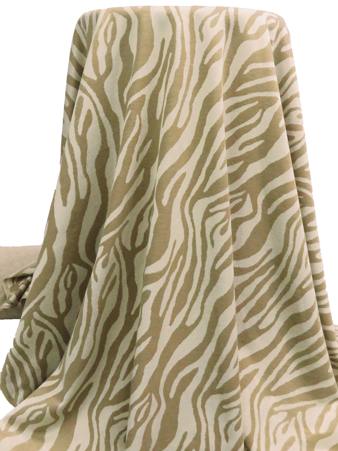 Creamy Tan/Sand Dune 100% Polyester Zebra Weave Jacquard Double Knit 58W