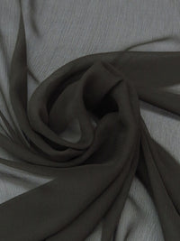 Dark Cedar Brown 100% Silk Crinkle Chiffon 42W