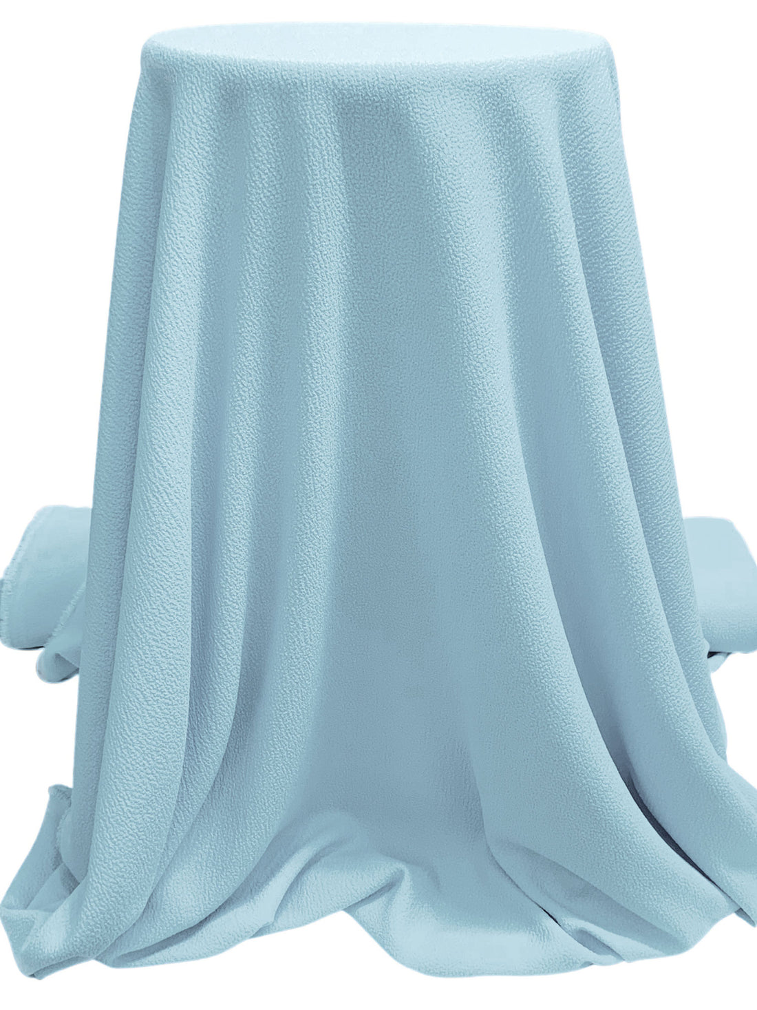 Serene Blue 100% Polyester Nubby Crepe Suiting - Black Halo - 58W