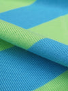 Pistachio Green/Cerulean Cotton/Polyester Horizontal Stripe Jersey Knit 60W