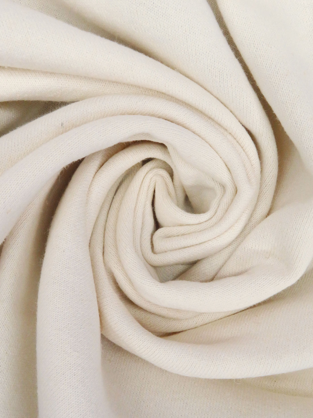 Eggshell White Hemp/Organic Cotton Tubular Sweatshirt Fleece 29W