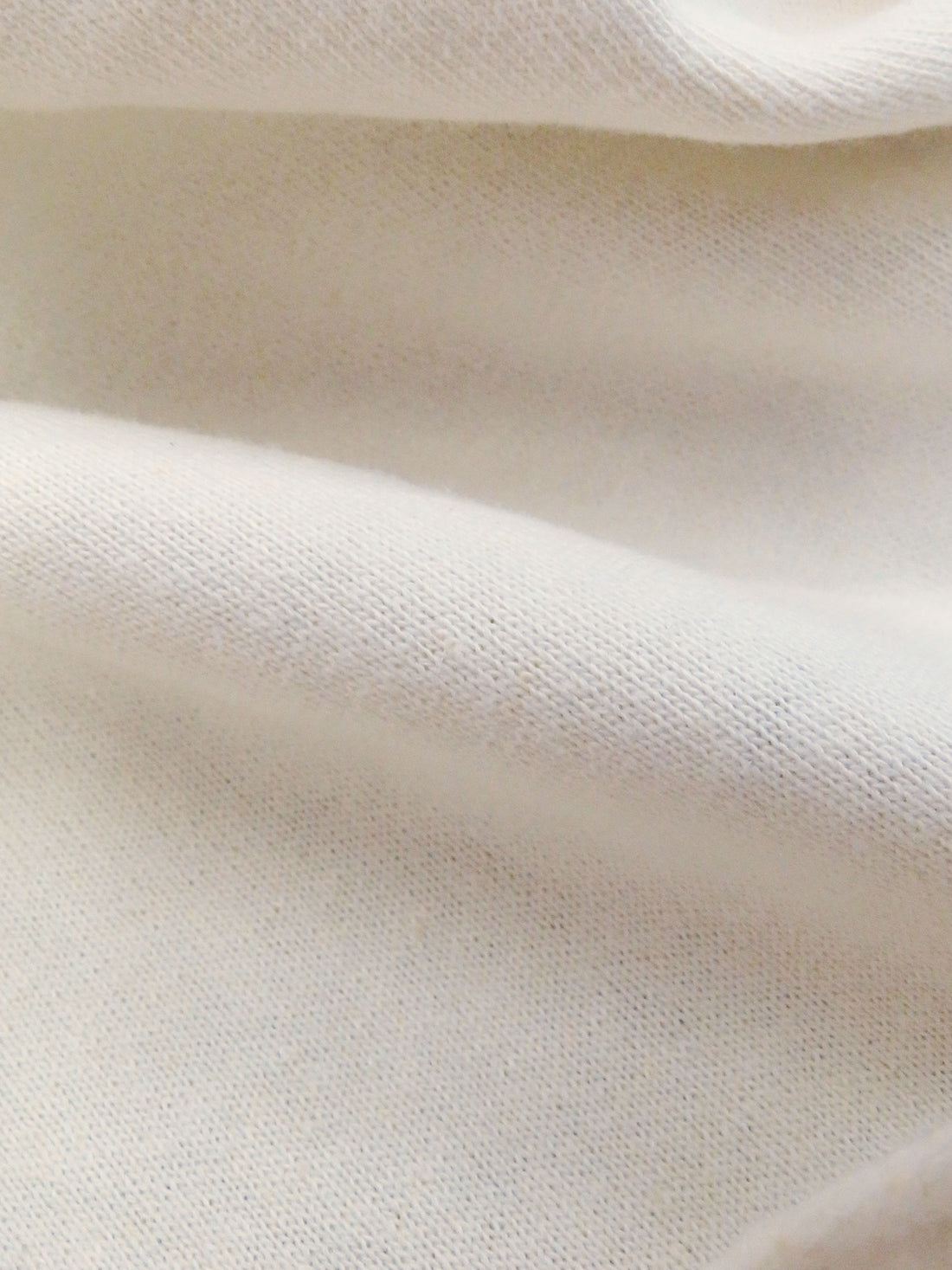Eggshell White Hemp/Organic Cotton Tubular Sweatshirt Fleece 29W