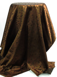 Chocolate Brown Acetate/Polyester/Lycra Floral Weave Jacquard Stretch Satin 38W