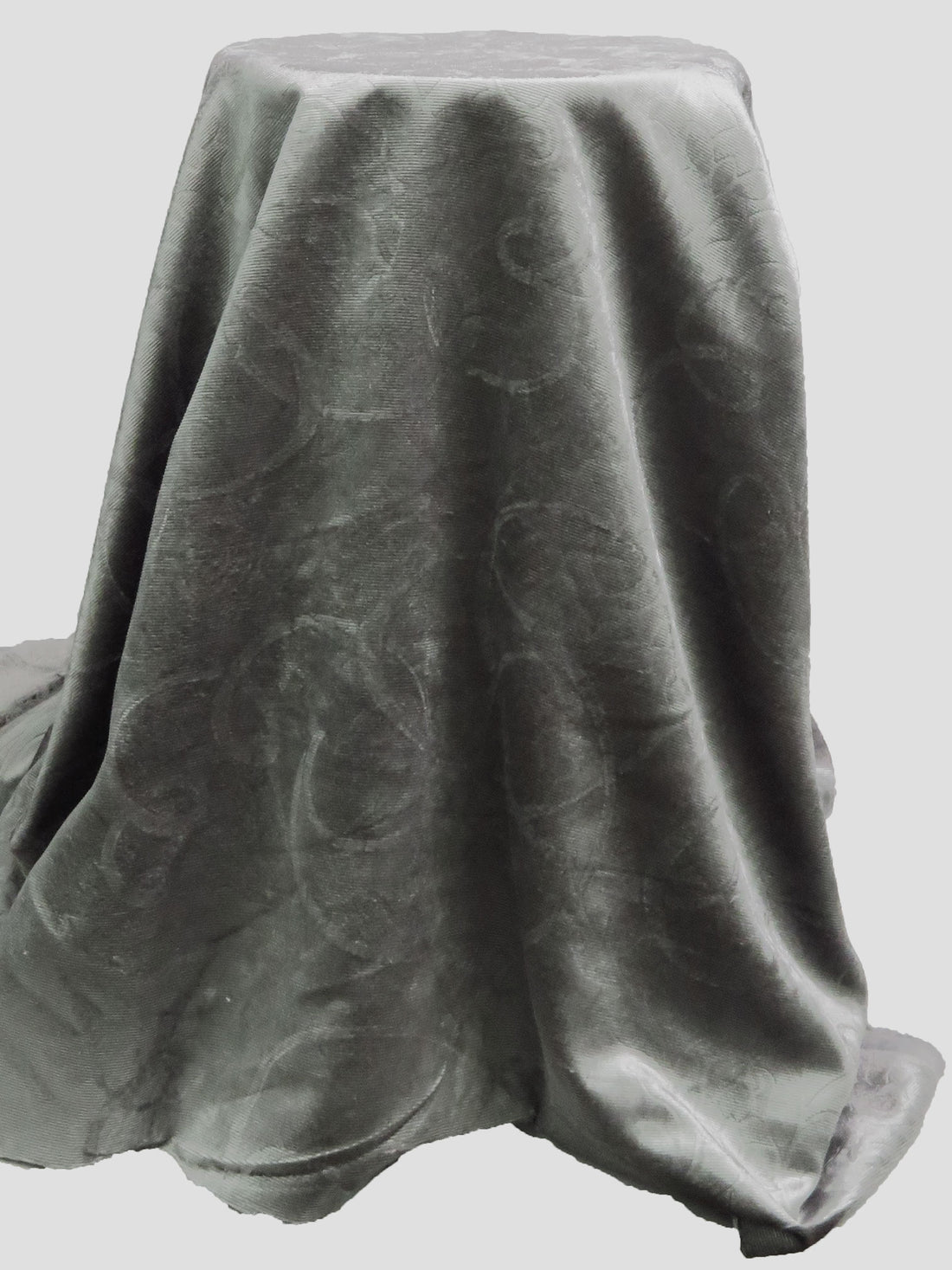 Moon Gray 100% Polyester Floral Embossed Corduroy 55W