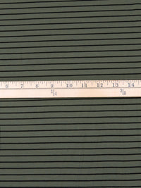 Dark Pine Garland/Black Rayon/Lycra Horizontal Stripe Weave Jersey Knit 61W