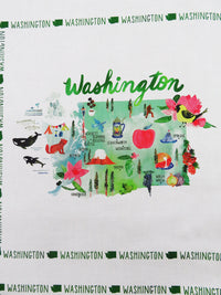 SOLD BY THE PANEL ONLY - White/Desire/Fern Green/Multi 100% Cotton Washington Print Quilt-Weight Woven 42W