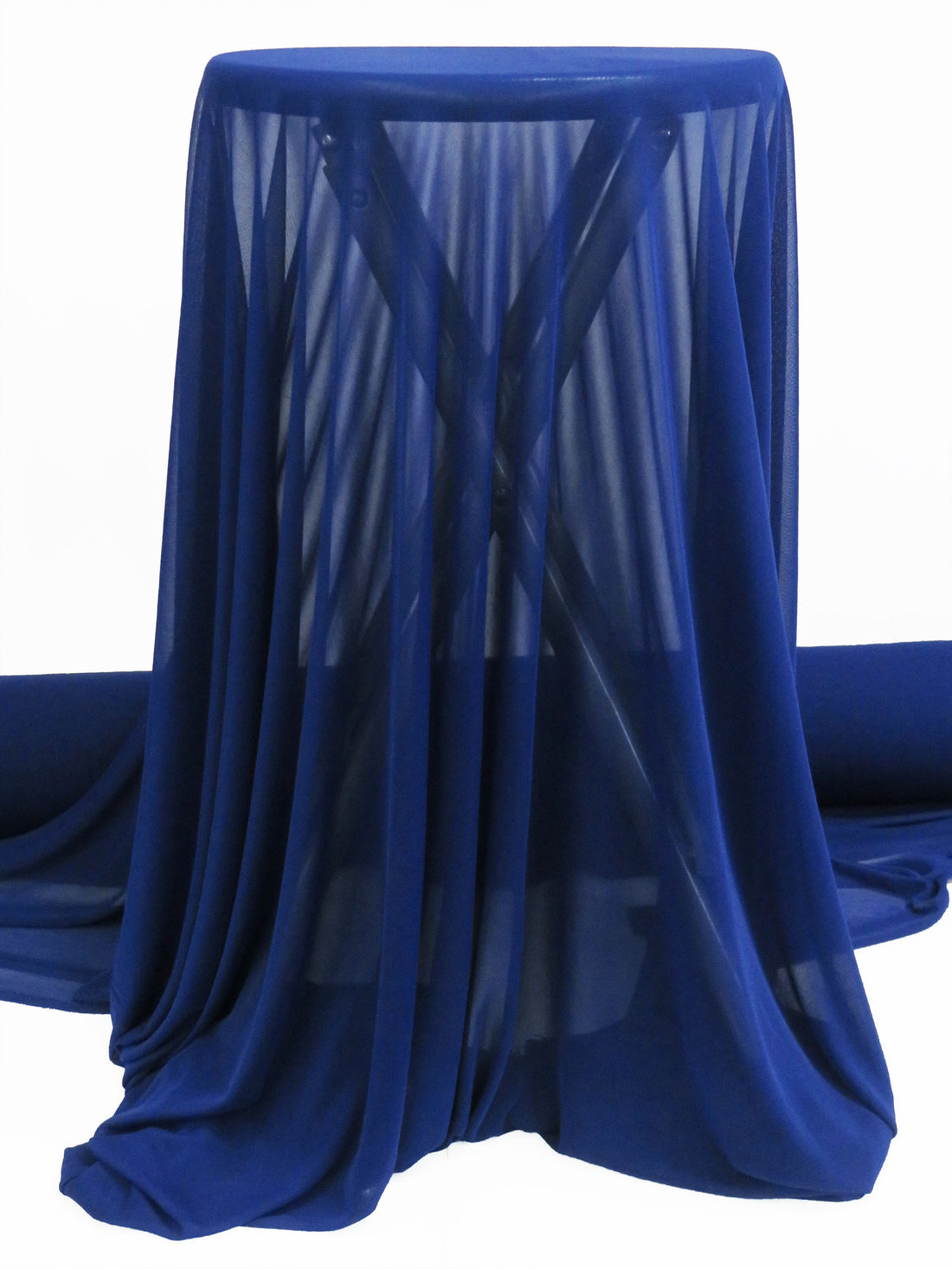 Cobalt Polyester/Lycra Sheer Knit Lining - NY Designer - 60W