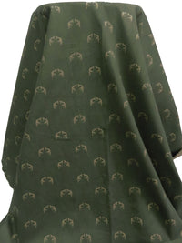 Rifle Green/Tan 100% Cotton Deer Antler Print Flannel Shirting 53W