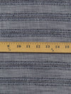 Denim Blue/Off-White/Silver Cotton/Linen/Polyester Horizontal Novelty Stripe Voile - NY Designer - 58W