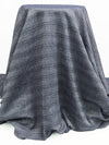 Denim Blue/Off-White/Silver Cotton/Linen/Polyester Horizontal Novelty Stripe Voile - NY Designer - 58W