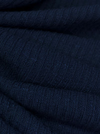 Navy Polyester/Rayon/Lycra Ribbed Sweater Knit - Michael Stars - 55W