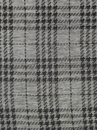 Heathered Gray/Muted Black/Metallic Brass Polyester/Lycra Plaid Foil Print Heathered Knit 54W