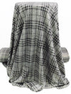 Heathered Gray/Muted Black/Metallic Brass Polyester/Lycra Plaid Foil Print Heathered Knit 54W