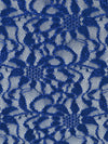 Deep Sapphire Nylon/Lycra Floral Curly Corded Stretch Lace - NY Designer - 58W