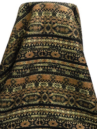 Black/Gold/Clay Brown/Multi 100% Polyester Metallic Tribal Horizontal Stripe Weave Coating 50W