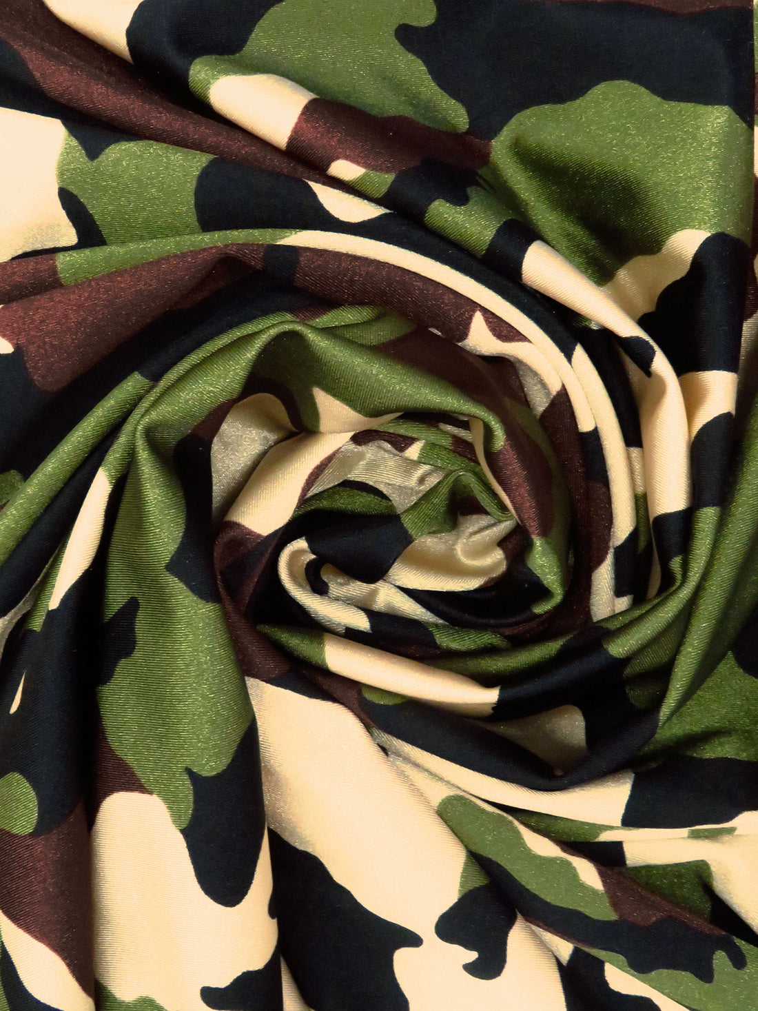 Forest Green/Cream/Chocolate/Multi Nylon/Lycra Camouflage Print Swim/Activewear Knit 59W