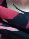 Midnight Navy/Pale Pink/Fuchsia Rose/Multi 100% Polyester Floral Print Chiffon - NY Designer - 60W