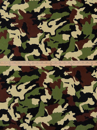 Forest Green/Cream/Chocolate/Multi Nylon/Lycra Camouflage Print Swim/Activewear Knit 59W