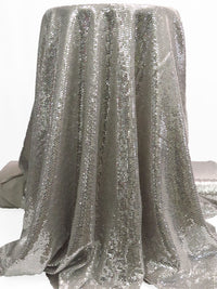 Light Stone Terrace 100% Polyester Silver Sequins On Knit - NY Designer - 54W