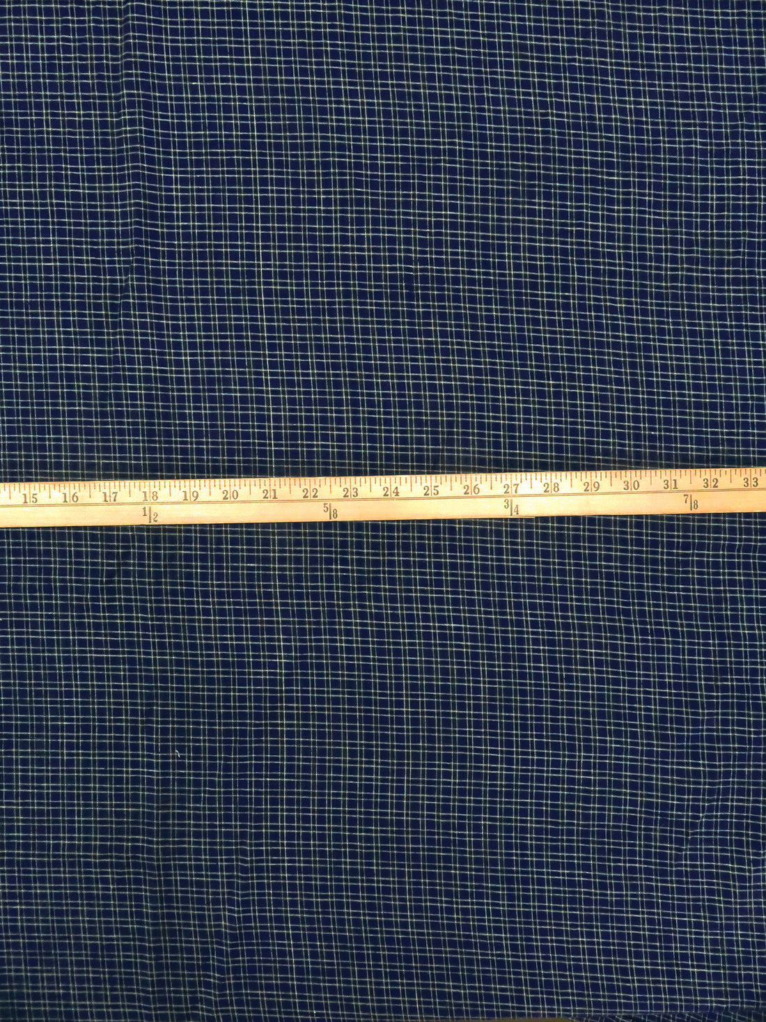 Navy Blue/Black/White 100% Cotton Yarn-Dyed Plaid Shirting - Imported From Japan - 45W