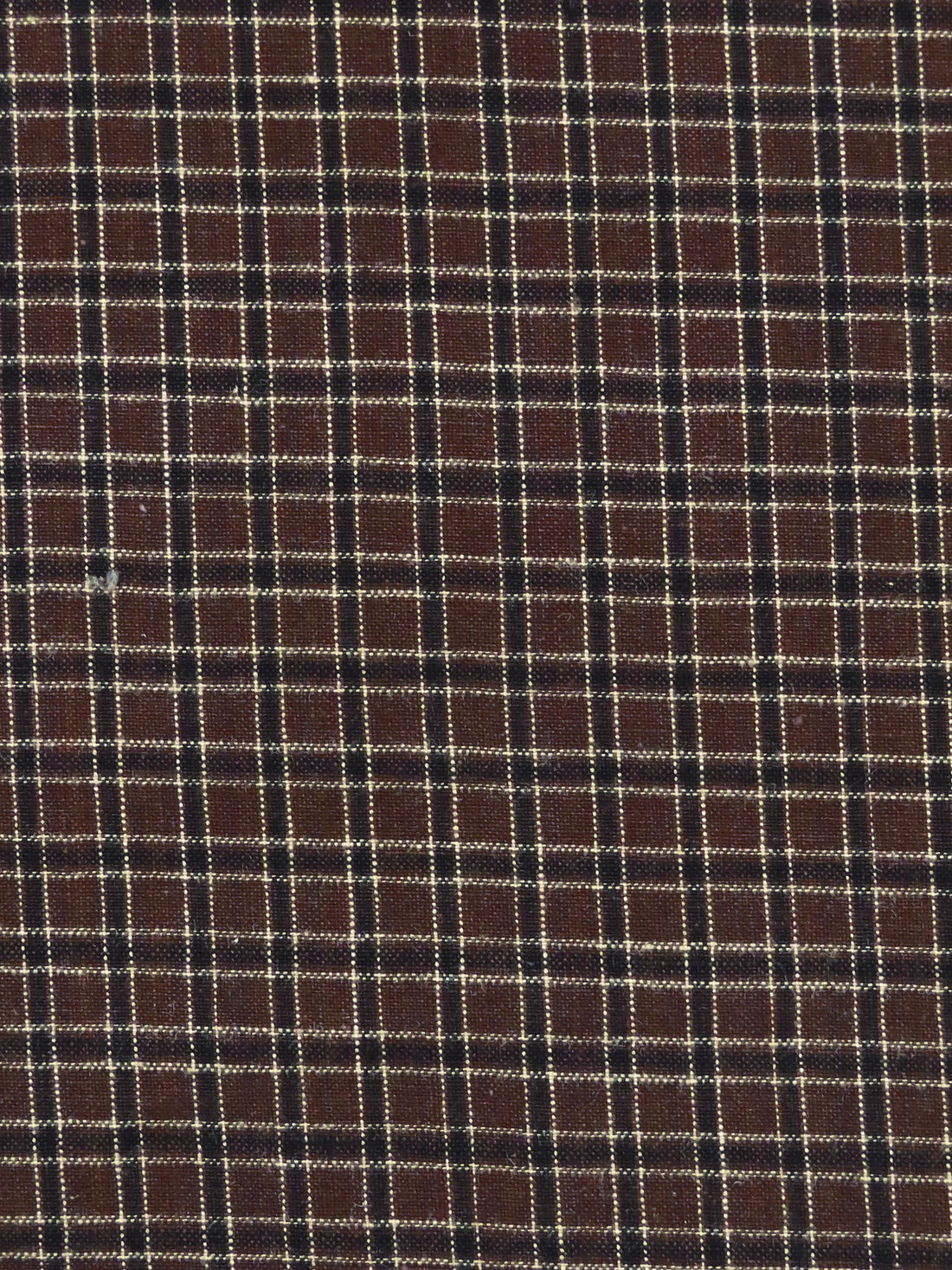 Brown/Black/Off White 100% Cotton Yarn-Dyed Plaid Shirting - Imported From Japan - 45W