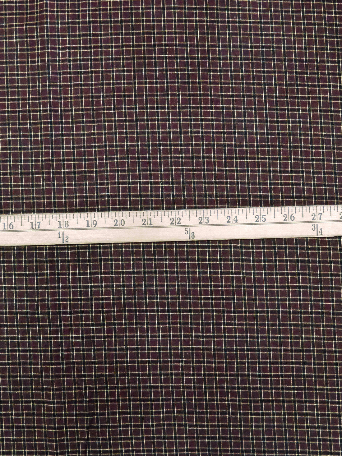 Brown/Black/Off White 100% Cotton Yarn-Dyed Plaid Shirting - Imported From Japan - 45W