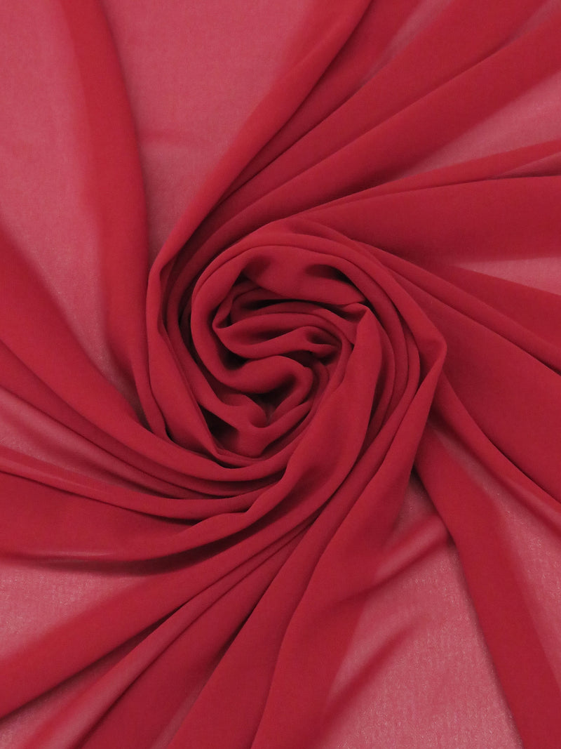 Chili Pepper Red 100% Polyester Chiffon - NY Designer - 58W