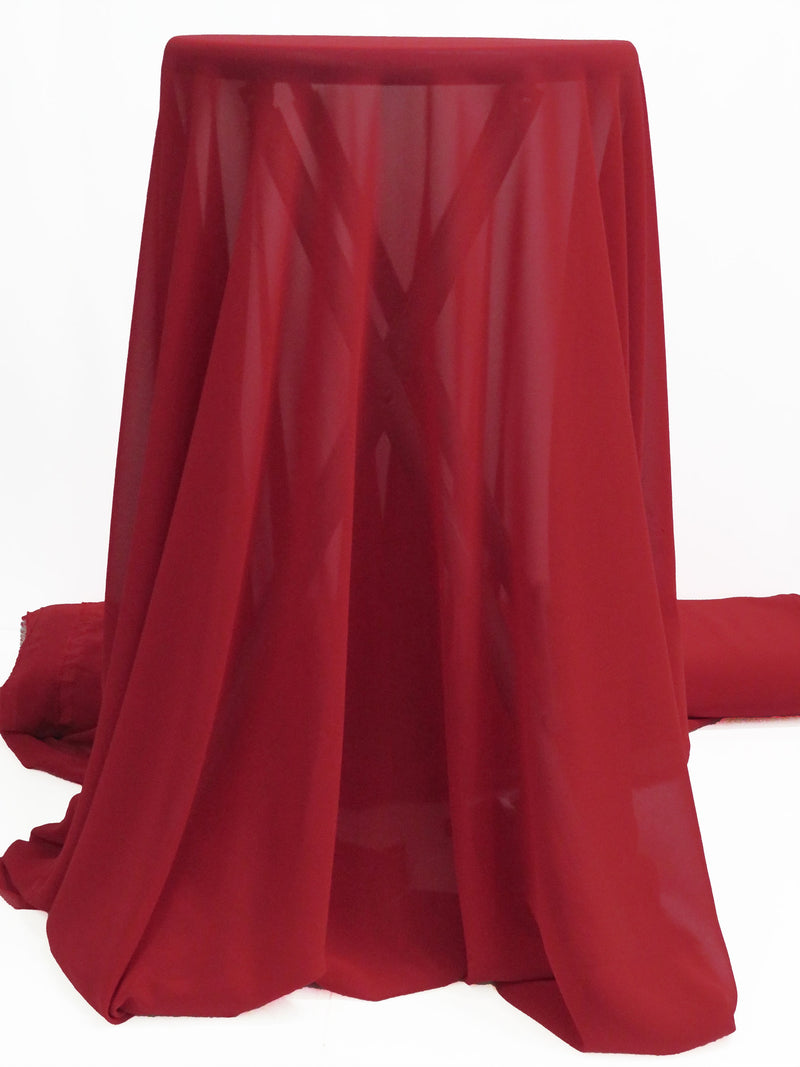 Chili Pepper Red 100% Polyester Chiffon - NY Designer - 58W