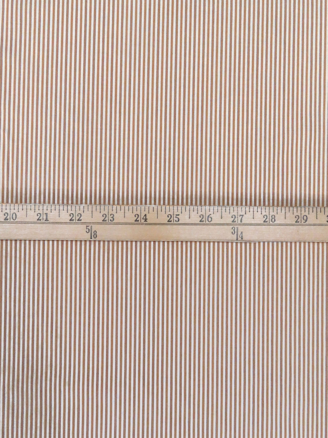 Apricot/Cream/Black 100% Cotton Stripe Weave Shirting  - Imported From Japan - 47W