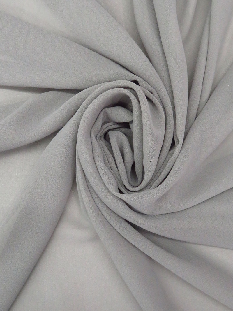 Cloud Gray 100% Polyester Pebble Georgette - NY Designer - 56W