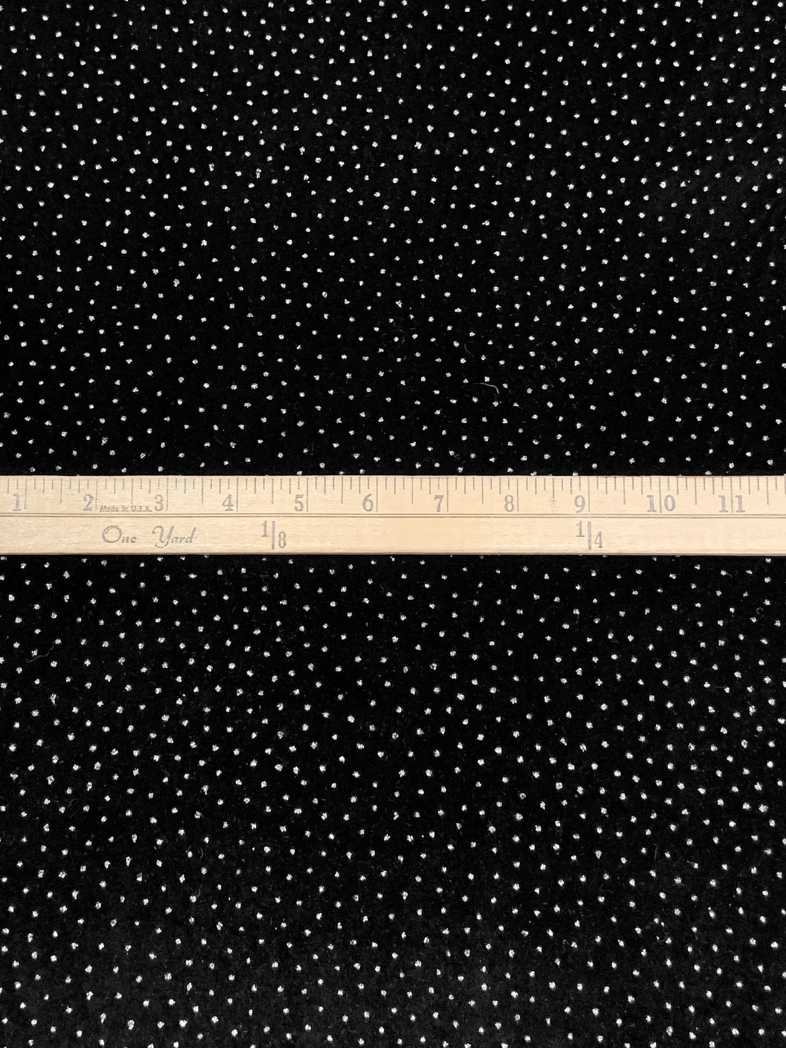 Black/Silver Polyester/Lycra Glitter Dot Stretch Velvet Knit 60W