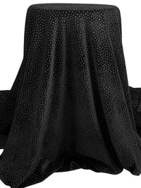 Black/Silver Polyester/Lycra Glitter Dot Stretch Velvet Knit 60W
