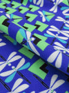 Cobalt/Tree Frog Green/Baby Blue/Multi Nylon/Lycra Geometric Dragonfly Print Swimwear/Activewear Knit 56W