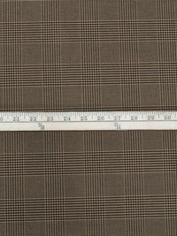 Chocolate Brown/Black Polyester/Rayon Glen Plaid Suiting 56W
