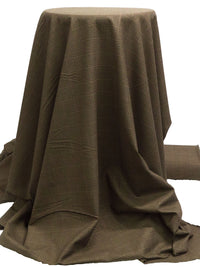 Chocolate Brown/Black Polyester/Rayon Glen Plaid Suiting 56W