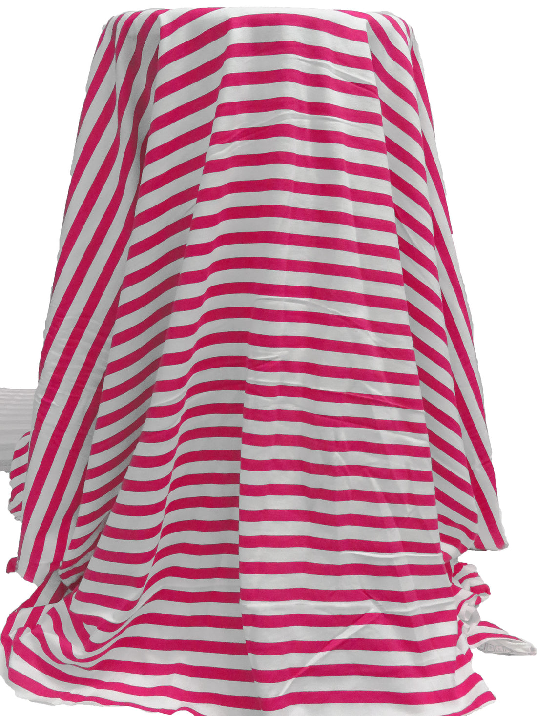 Cerise Pink/White 100% Cotton Horizontal Stripe Print Jersey Knit 56W