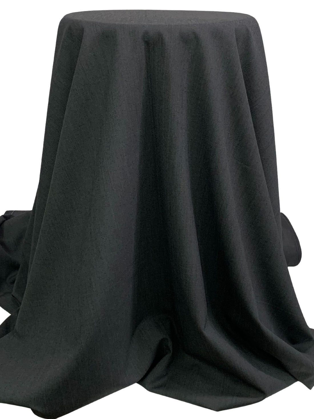 Granite Gray/Black/Cadet Blue 100% Worsted Wool Vertical Pinstripe Weave Suiting - Imported From Italy - 58W